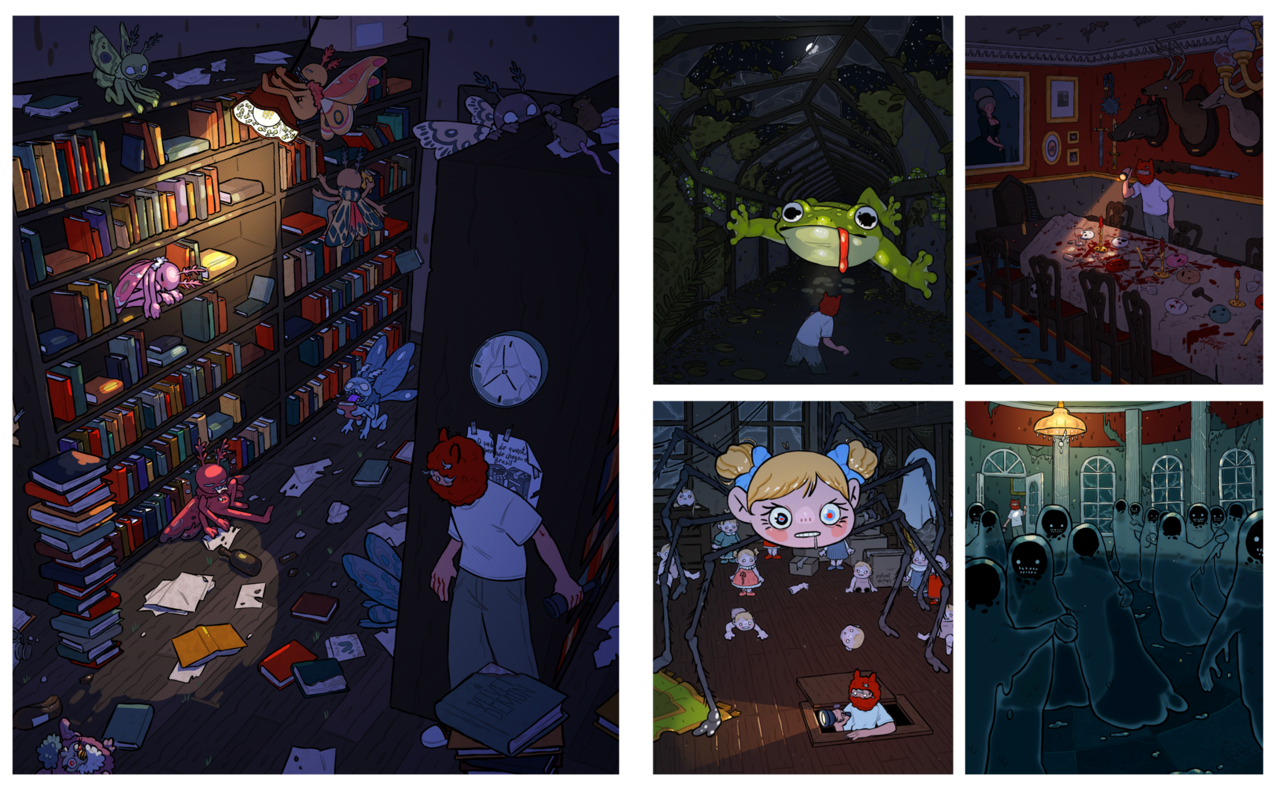 En Series of illustrations created for the Drawtober 2023 challenge. The concept was my OC Zero doing an urban research in an abandoned mansion, implementing the prompts of the challenge in each illustration. Es Serie de ilustraciones creadas para el ret